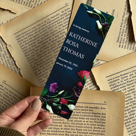 Floral Design Customized Printed Bookmark - Set of 10