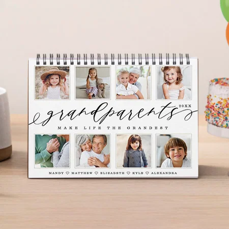 Grandchildren Photo Collage Customized Photo Desk Landscspe Calendar