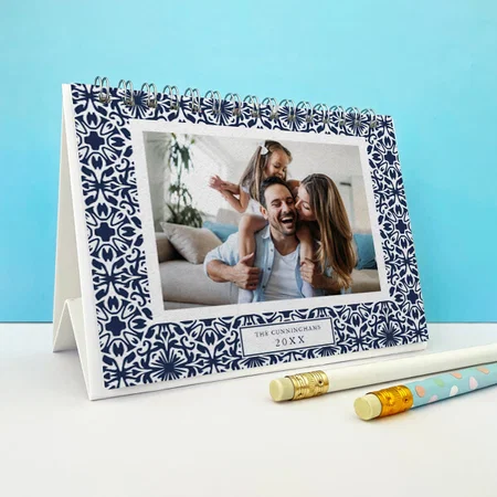 Floral Patterns Photo Design Customized Photo Desk Landscspe Calendar