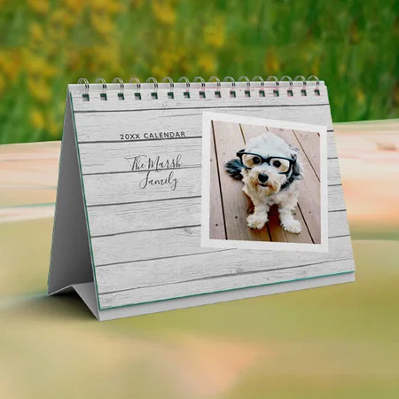 Modern Patterns Photo Collage Design Customized Photo Desk Landscspe Calendar