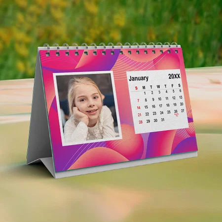 Abstract Art Photo Collage Customized Photo Desk Landscspe Calendar