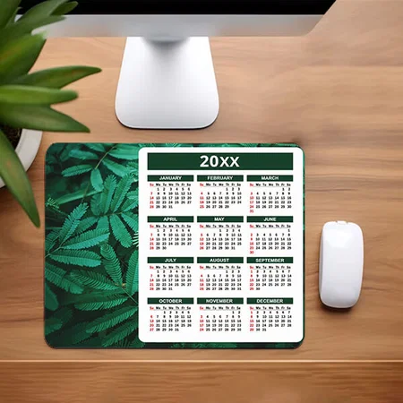 Green Nature Printed Rectangle Calendar Mousepad Photo Mouse Pad