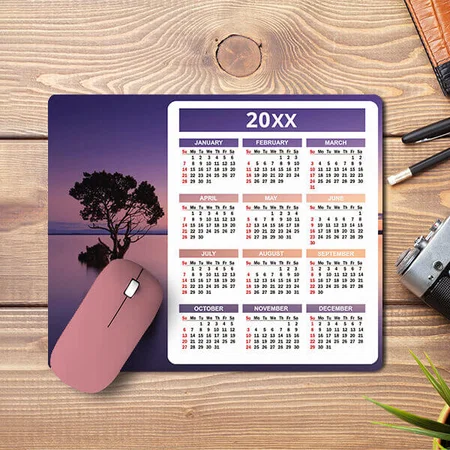 Purple Tree Customized Printed Rectangle Calendar Mousepad Photo Mouse Pad