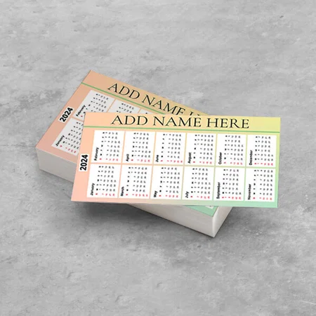 Peach Shade Customized Photo Pocket Card Calendar