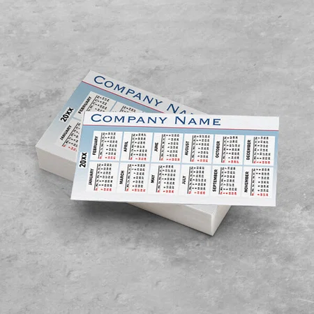 Basic Blue Customized Photo Pocket Card Calendar