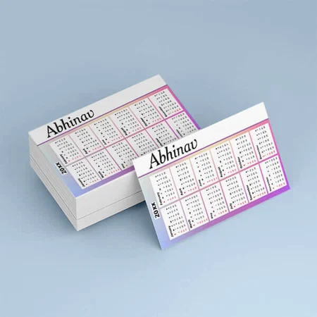 Neon Pink Customized Photo Pocket Card Calendar
