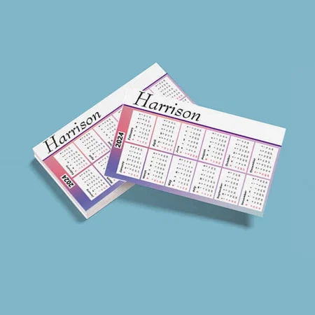 Neon Shades Customized Photo Pocket Card Calendar