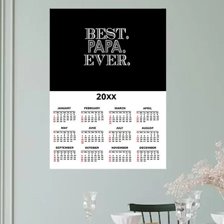 Best Papa Ever Dad Customized Photo Printed Poster Calendar