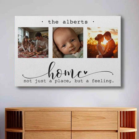 Modern Photo Collage Home Not Just a Place Customized Photo Printed Rectangle Horizontal Canvas Frame