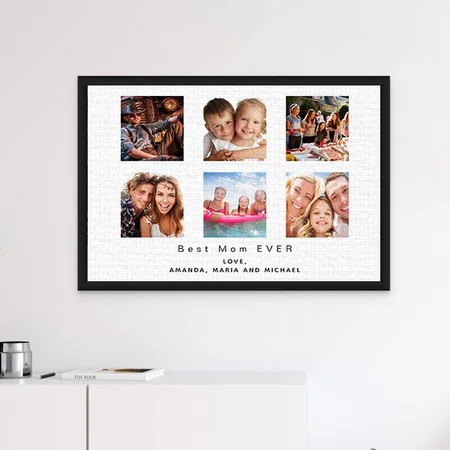 Mother Photo Family Collage Customized Photo Printed Rectangle Horizontal Canvas Frame