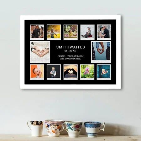 Create Your Own Photo Collage Template Typography Customized Photo Printed Rectangle Horizontal Canvas Frame