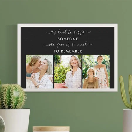 Remembrance Photo Collage Someone to Remember Customized Photo Printed Rectangle Horizontal Canvas Frame