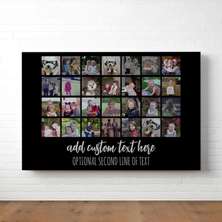 28 Photo Collage Grid Customized Photo Printed Rectangle Horizontal Canvas Frame