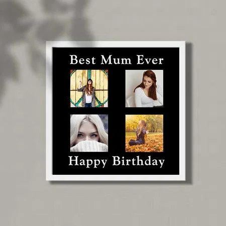 Mum Photo Collage Birthday Customized Photo Printed Square Canvas Frame