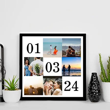 Anniversary Square Photo Collage Customized Photo Printed Square Canvas Frame