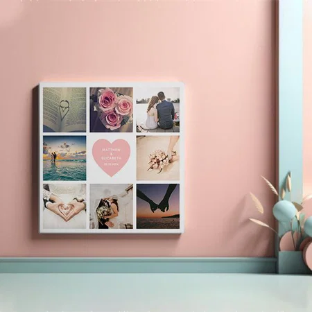 Custom Memorable Wedding Photo  Customized Photo Printed Square Canvas Frame