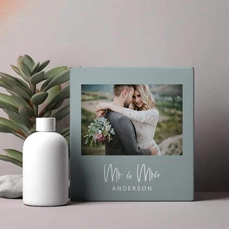 Wedding Mr and Mrs Photo Favor Gift Customized Photo Printed Square Canvas Frame