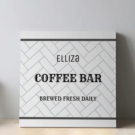 Coffee Bar Farmhouse Customized Photo Printed Square Canvas Frame