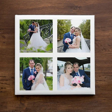 Four Square Wedding Photo Collage Customized Photo Printed Square Canvas Frame