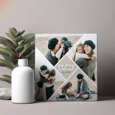 Modern Multi Photo Collage Customized Photo Printed Square Canvas Frame