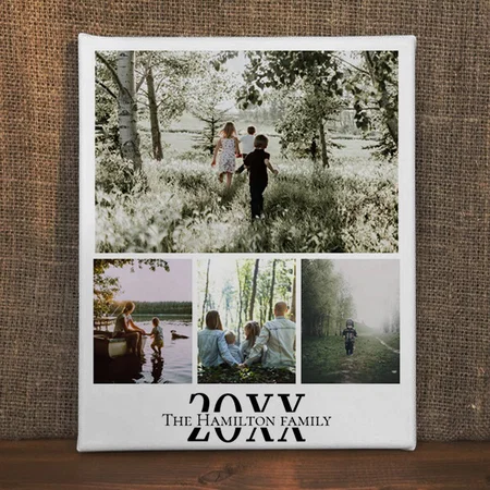 Photo and Text Photo Collage Customized Photo Printed Rectangle Vertical Canvas Frame