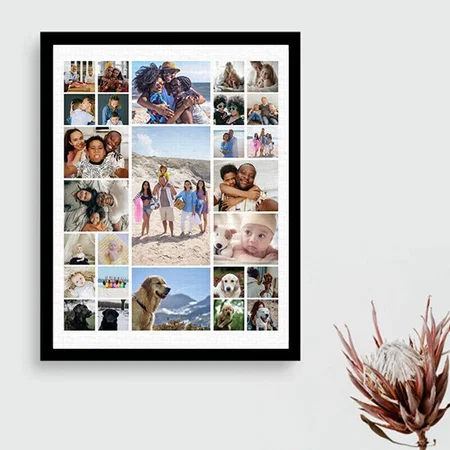 27 Photo Collage Customized Photo Printed Rectangle Vertical Canvas Frame