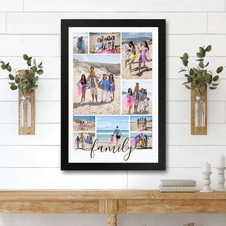 10 Photo Collage Customized Photo Printed Rectangle Vertical Canvas Frame