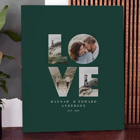 Love 4 Photo Modern Minimal Personalised Gift Customized Photo Printed Rectangle Vertical Canvas Frame