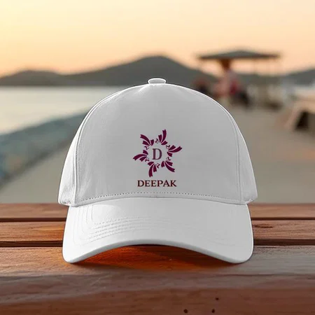 Name with Initials Customized Printed Baseball Cap with Adjustable Strap for Men & Women