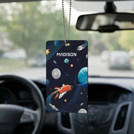 Outer Space Galaxy Pattern Customized Printed Car Hanging