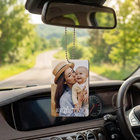 Best Mom Ever Photo Customized Printed Car Hanging