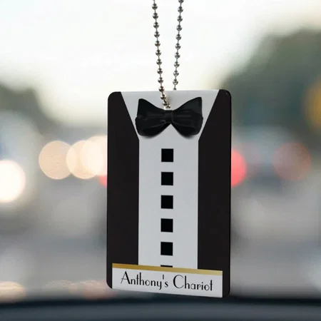 Black Tie Tuxedo Customized Printed Car Hanging