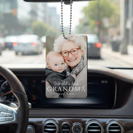 World's Best Grandma Grandmother Customized Printed Car Hanging