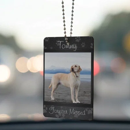 Dog or Cat Paw Prints Pet Memorial Customized Printed Car Hanging
