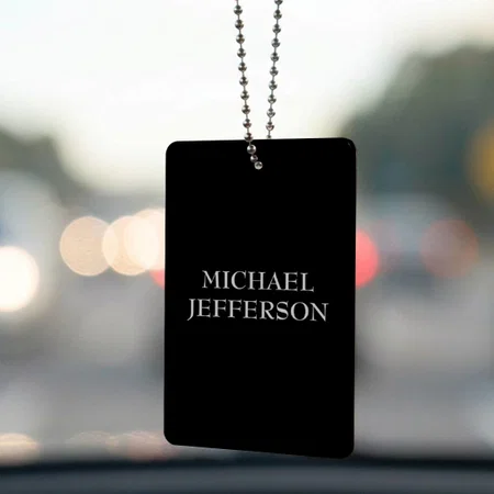 Elegant Plain Black White Customized Printed Car Hanging