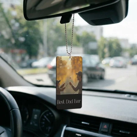 Best Dad Ever Customized Printed Car Hanging