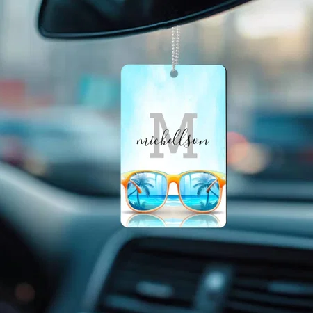 Modern Monogram Customized Printed Car Hanging