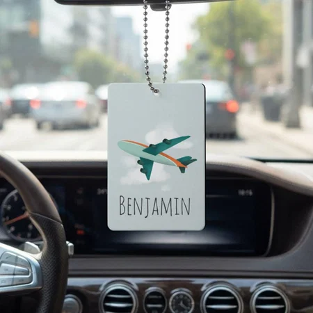 Cute Blue Airplane Customized Printed Car Hanging