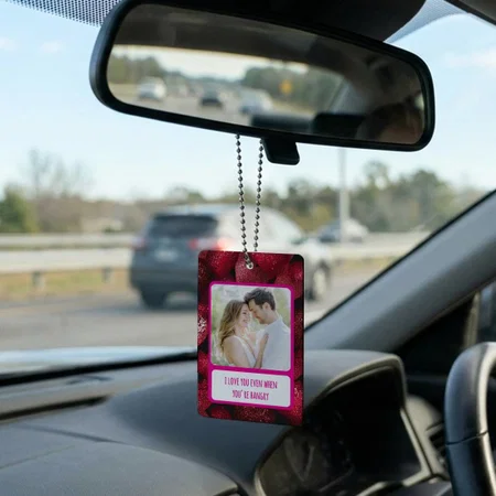 Glittery Love When You're Hangry Customized Printed Car Hanging