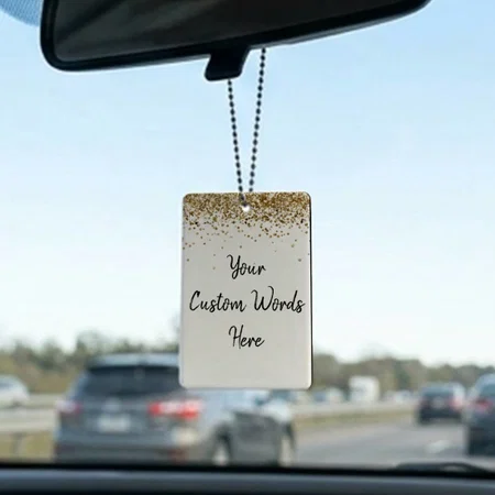 Your Quote Here Personalized White Gold Customized Printed Car Hanging