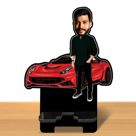 Cool Dude Customized Caricature Mobile Stand - 6 x 4 inches