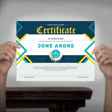Printable Certificate Of Appreciation Customized Horizontal Landscape Certificate