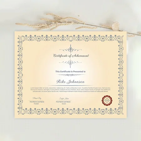 Brown Certificate Template Flyer Customized Horizontal Landscape Certificate