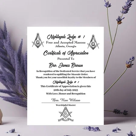 Blue & Gold Certificate of Appreciation Award Customized Horizontal Landscape Certificate