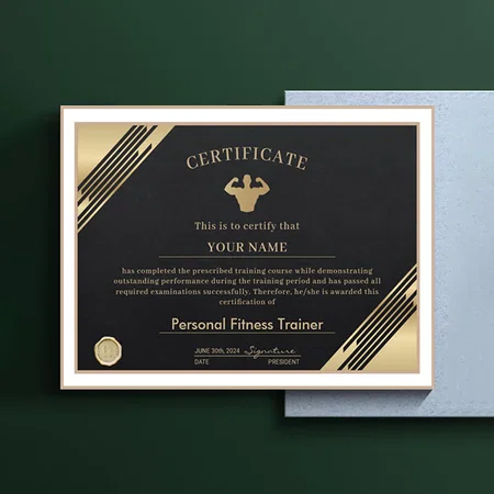 Taekwon Do Black Belt Award Customized Horizontal Landscape Certificate