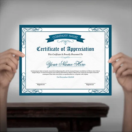 Blue Multipurpose Certificate Customized Horizontal Landscape Certificate