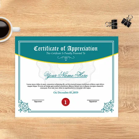 Blue Multipurpose Certificate Customized Horizontal Landscape Certificate