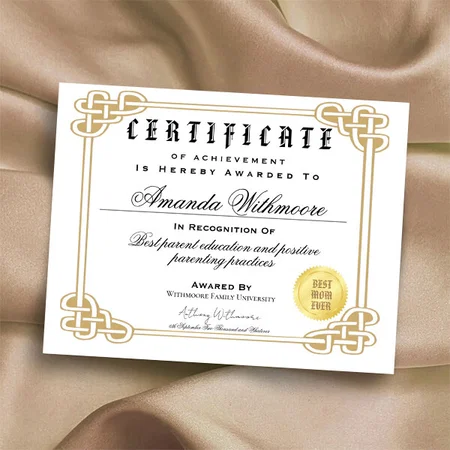 Simple Diploma Certificate Templates Customized Horizontal Landscape Certificate