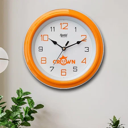 Orange Customized Ajanta Abstract Round Motion Analog Clock