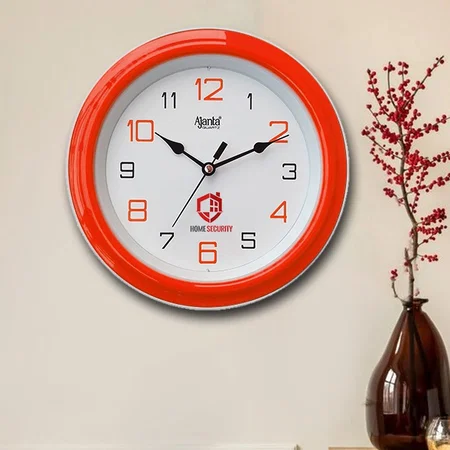 Red Customized Ajanta Abstract Round Motion Analog Clock